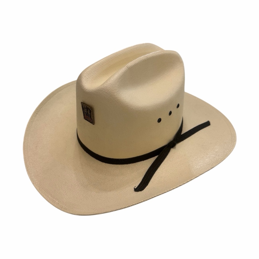 Vintage Calgary Stampede Country Straw Hat Size 7 1/8 Cream Extra Fine